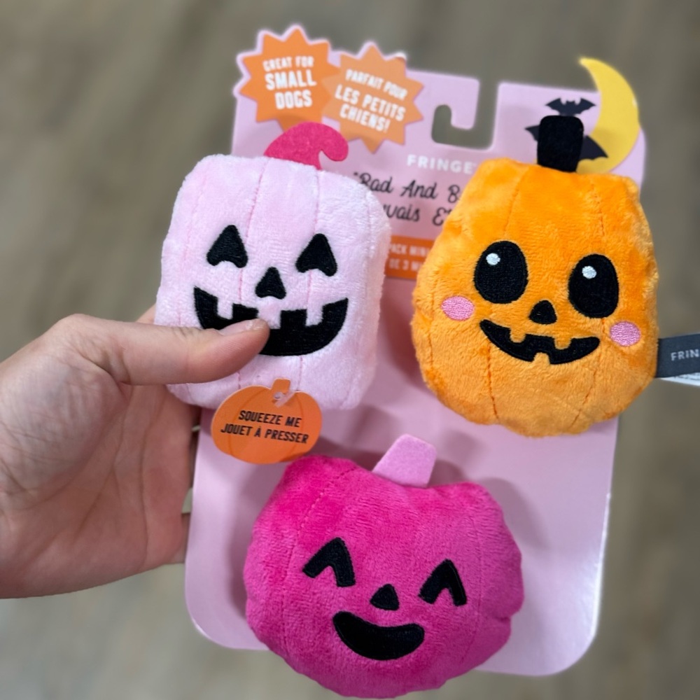 Fringe Studio Pink and Orange Pumpkin Dog Toys